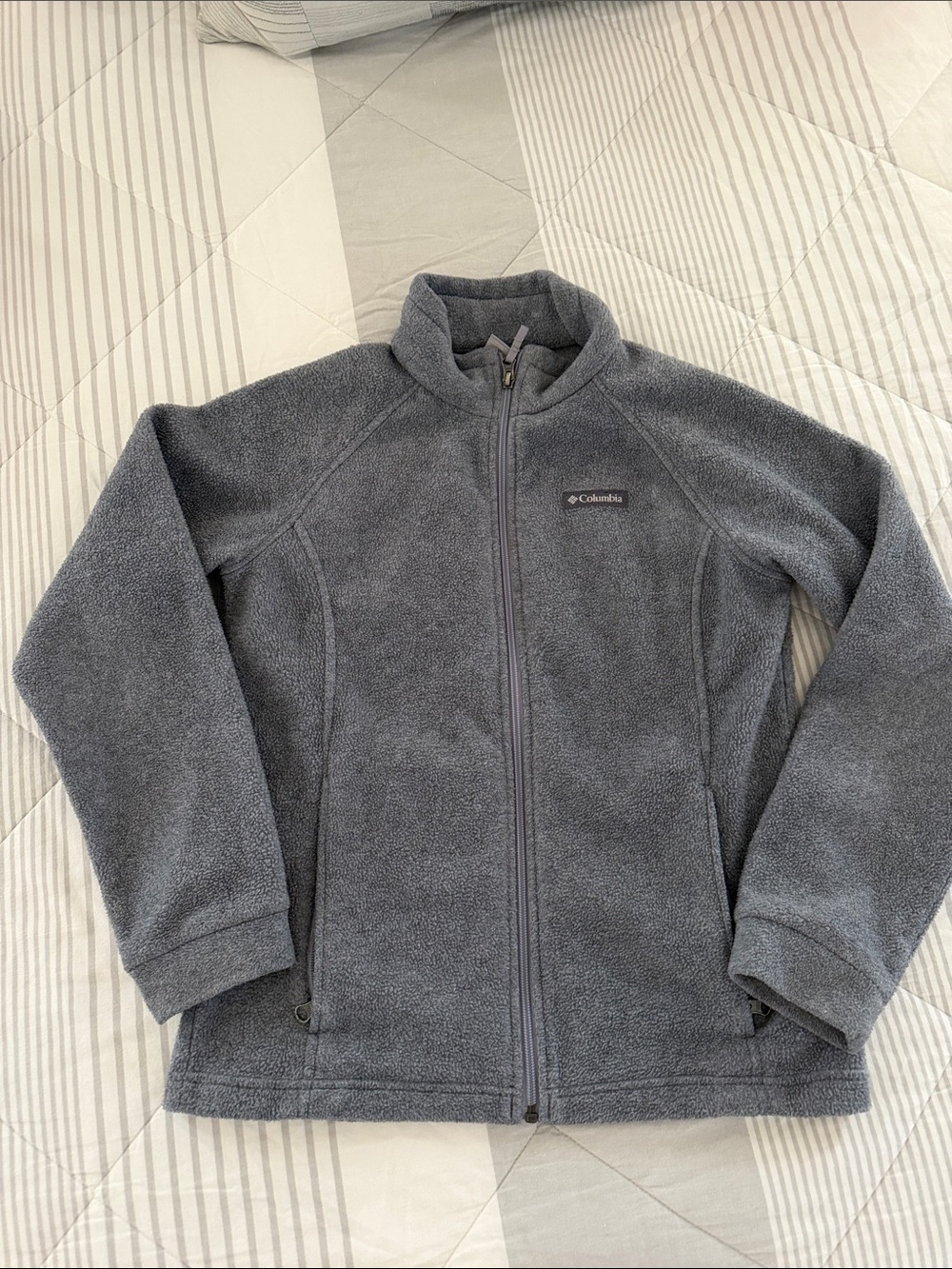 Columbia Kids Gray Full-Zip Pile Fleece Jacket